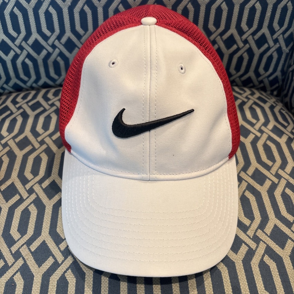 NIKE [L/XL] Men Legacy91 Cap Tour Mesh Golf Hat-Red/White 727031-657 Athletic